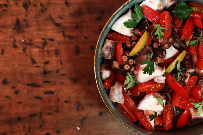 Insalata di polpo, dettaglio