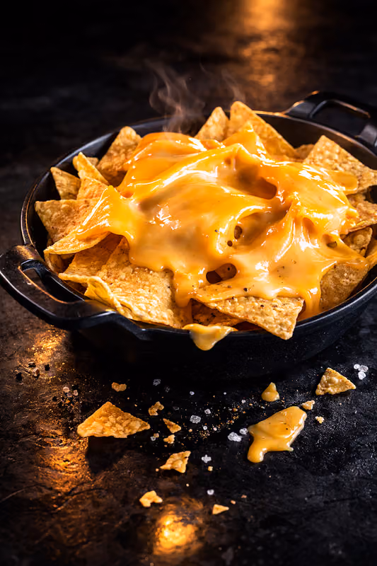 Nachos con cheddar