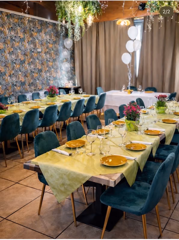 La sala allestita per un evento